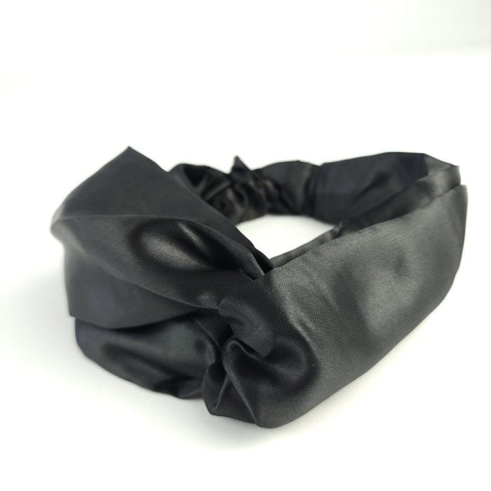 Turbante Preto de Cetim | Soulta - Imagem 2