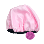 Touca Rosa Bebê de Cetim Anti Frizz com Elástico Ajustável - CAMADA ÙNICA | Soulta - Imagem 3