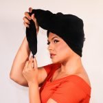 Toalha turbante 2 em 1 - Algodão + Microfibra | Preta