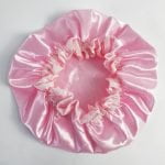 Touca de banho e umectação â€“ Impermeável e com forro de cetim - Rosa Bebe M - Imagem 5