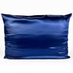 Fronha com ZIPPER Azul Marinho de Cetim Anti Frizz - QUEEN SIZE 55X70