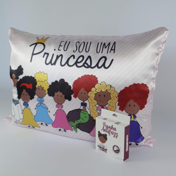 Fronha com ZIPPER Princesas de Cetim Anti Frizz - QUEEN SIZE 55X70 - Imagem 3
