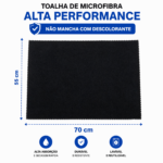 Toalha Microfibra Preta Profissional 70x55 Antifrizz Não Mancha Coloração e Descolorante – Salão de Beleza